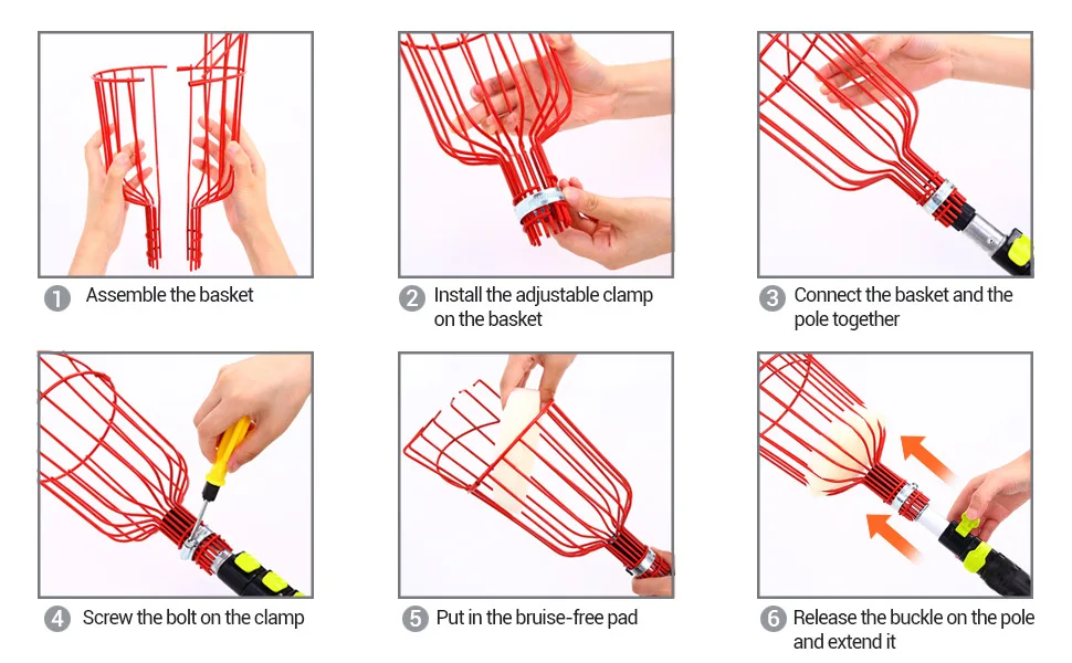 Садовые инструменты глубокая корзина фруктовая головка удобный Ловец фруктов