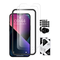 2 pack screen protector 9h tempered glass film for iphone 13 13 mini 13 pro max with installation frame