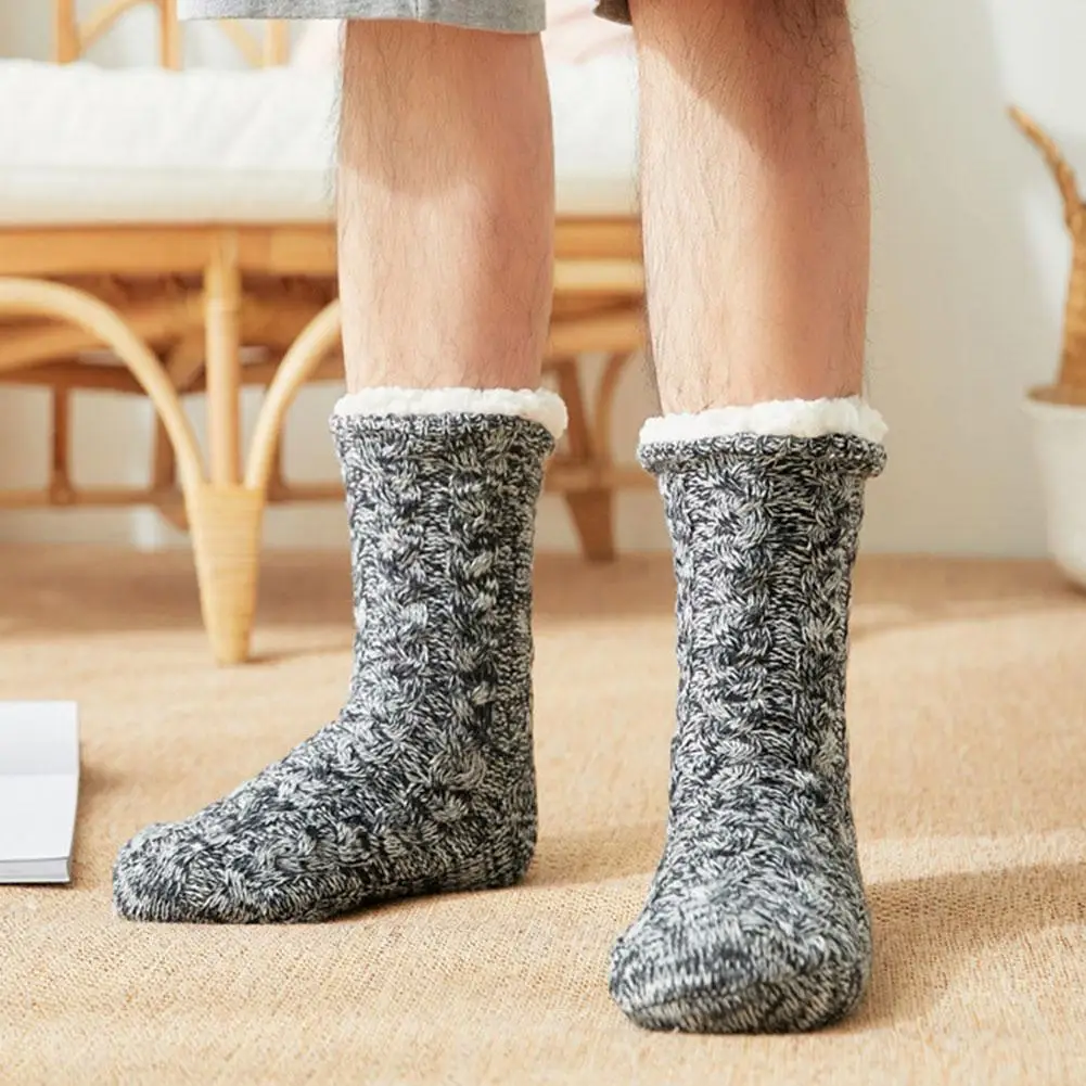 

Winter Indoor Floor Sock Thick Warm Cotton Lined Fleece Socks Fluffy Carpet Non-slip Thermal Sock For Men Women 2021 New R7r6
