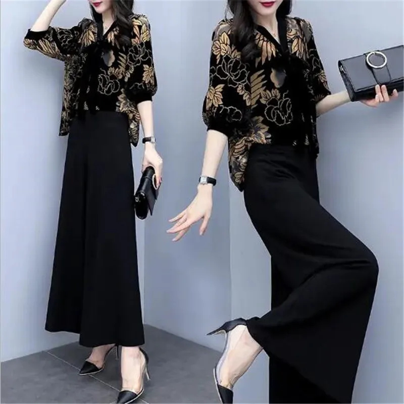 2020 осенне-летний модный женский костюм повседневные штаны с высокой талией и