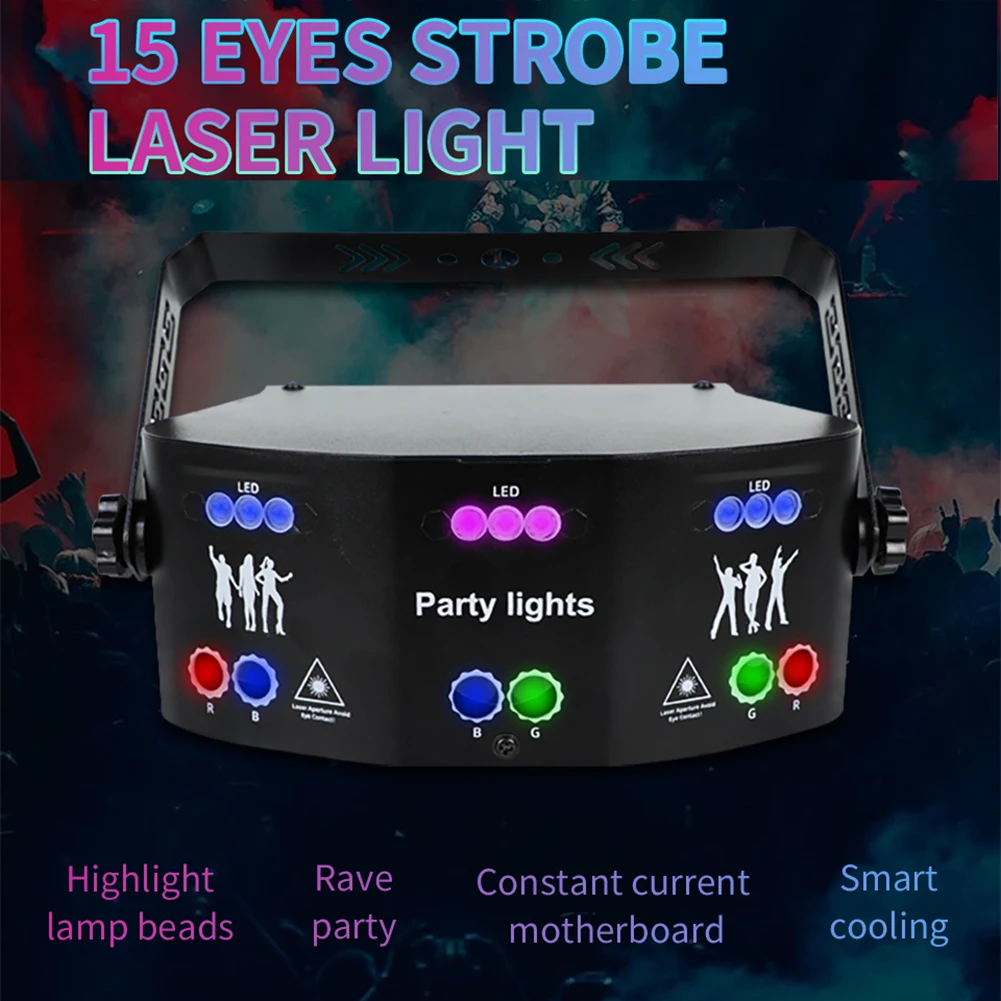 

Professional Stage Light RGB Remote Control Atmosphere Lamp Sound-Activated Laser Projector Lighting for DJ Disco Light