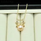 SHDIYAYUN новые ювелирные изделия из тонкого жемчуга с золотым лося, ожерелье с натуральным жемчугом, красивые ювелирные изделия из стерлингового серебра 925 пробы, подвески, рождественский подарок