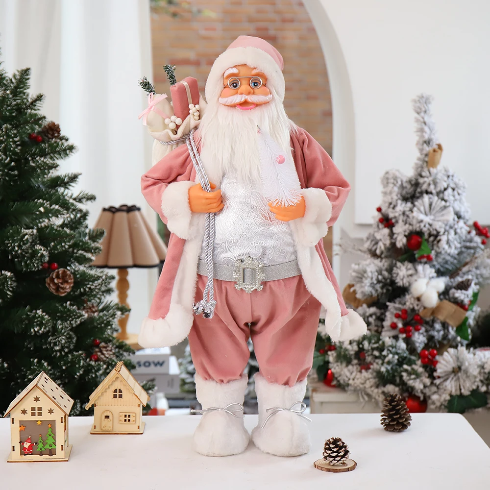 Decoraciones navide&ntilde;as para el hogar, regalos de A&ntilde;o Nuevo para ni&ntilde;os, mu&ntilde;eco de Pap&aacute; Noel de 60/45/30cm, adornos para ventana de Hotel, cafeter&iacute;a y Navidad-2