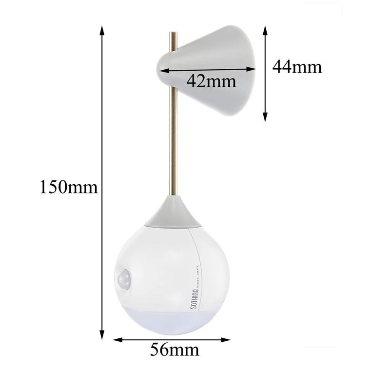 

LED Sensor Night Light 5V USB Charging Infrared Motion Activated Led Night Lamp Intelligent Removable Cabinet Closet Wall Lamp