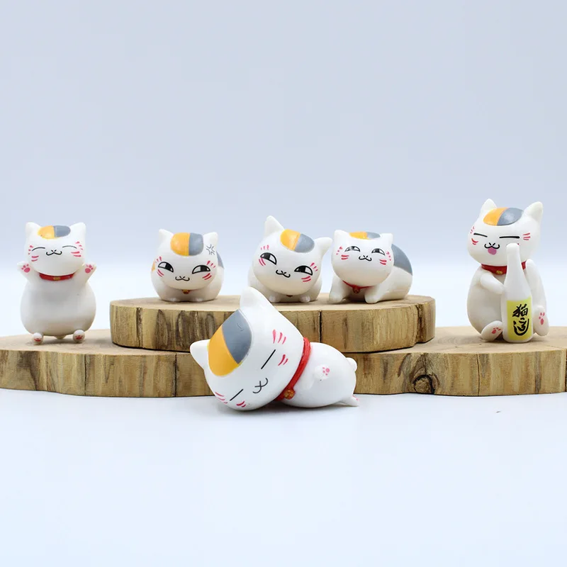 

Japanese Anime Natsume's Book of Friends Figures Cat Teacher 5cm 6pcs Set Gacha Doll Cute Toys PVC for Kids Figurines Toys