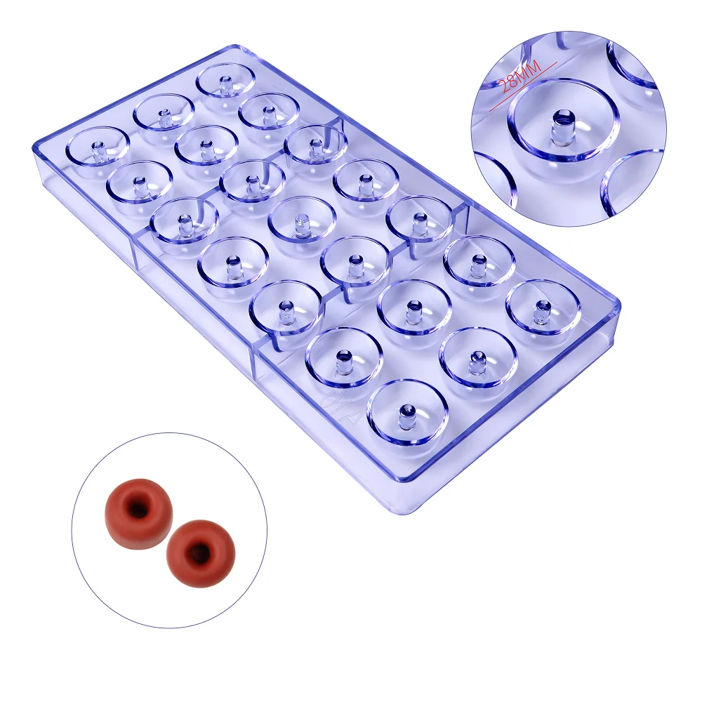 

(3pcs/Lot)Free Shipping New Plastic 21 Pieces Hollow Circle Pattern Shapes DIY Baking Chocolate Mold CC0067