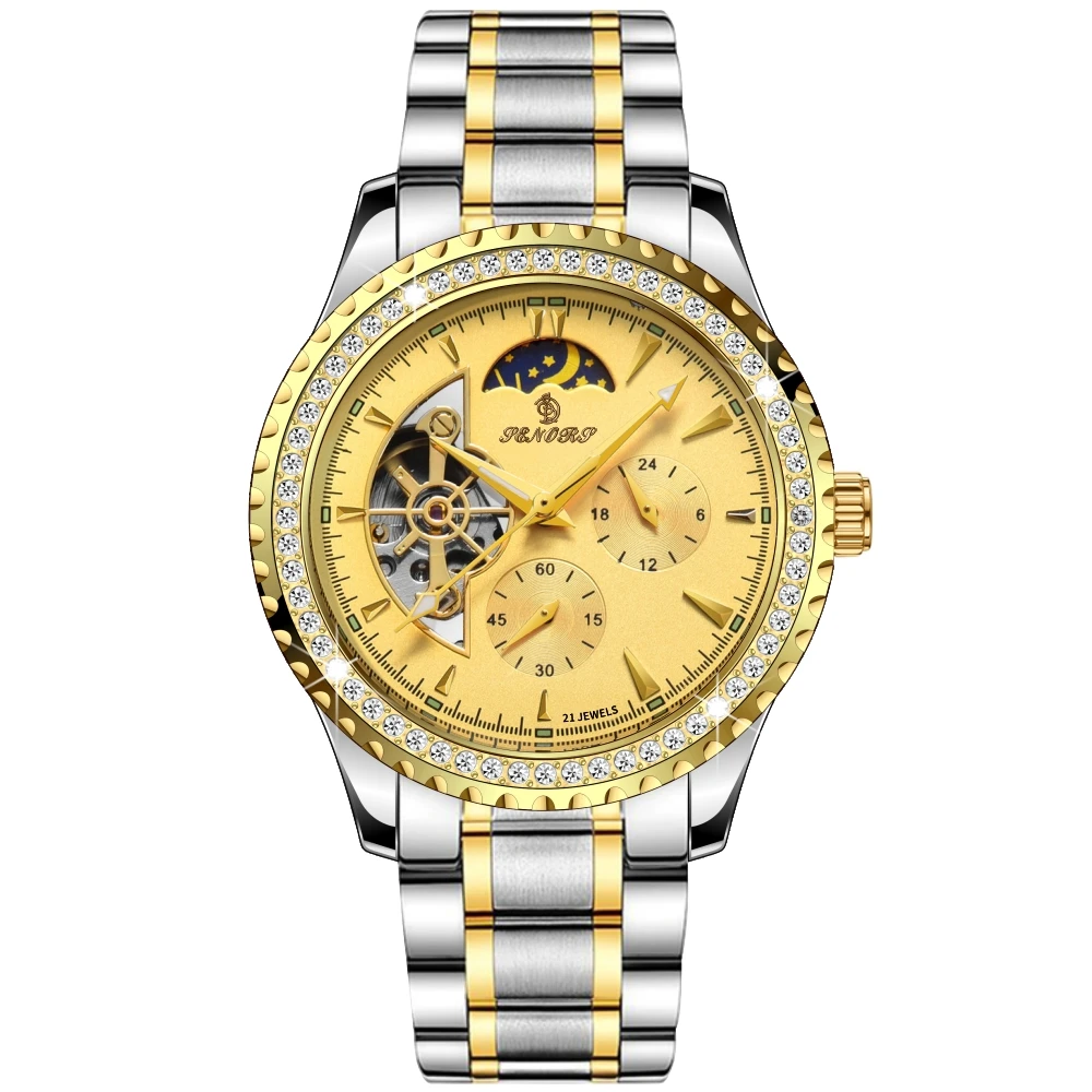 

SENORS SN179 Luxury Fashion Automatic Mechanical Watches For Men OEM service solid Leather strap