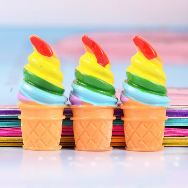 

Имитация DIY каучукового мороженого, оптовая продажа радужного мороженого для скрапбукинга