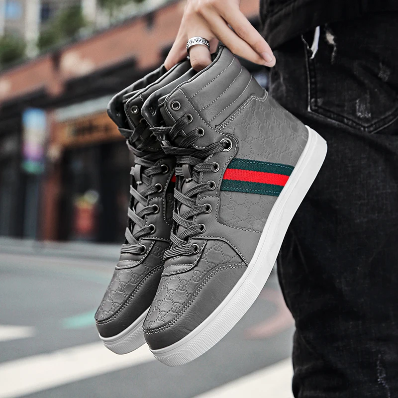 

Stylish Shoes For Men Mens Goth Boots Winter Shoes Men High Top For Sneakers Fashion Men's Streetwear Black Hightop With A Male