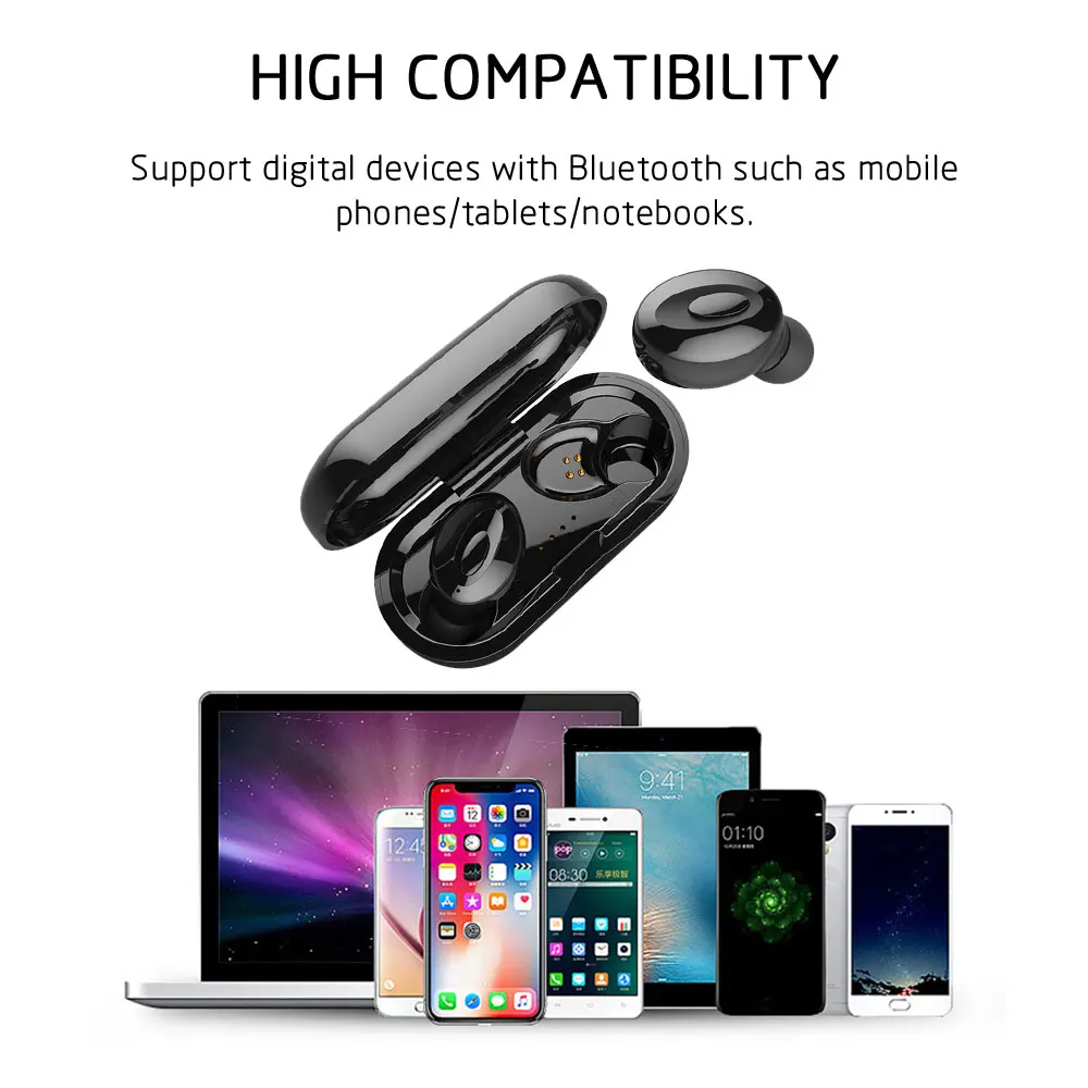 TWS Bluetooth V5.0 IPX5 стерео беспроводные мини наушники 3D Беспроводные наушники с двойным микрофоном для телефона Xiaomi samsung