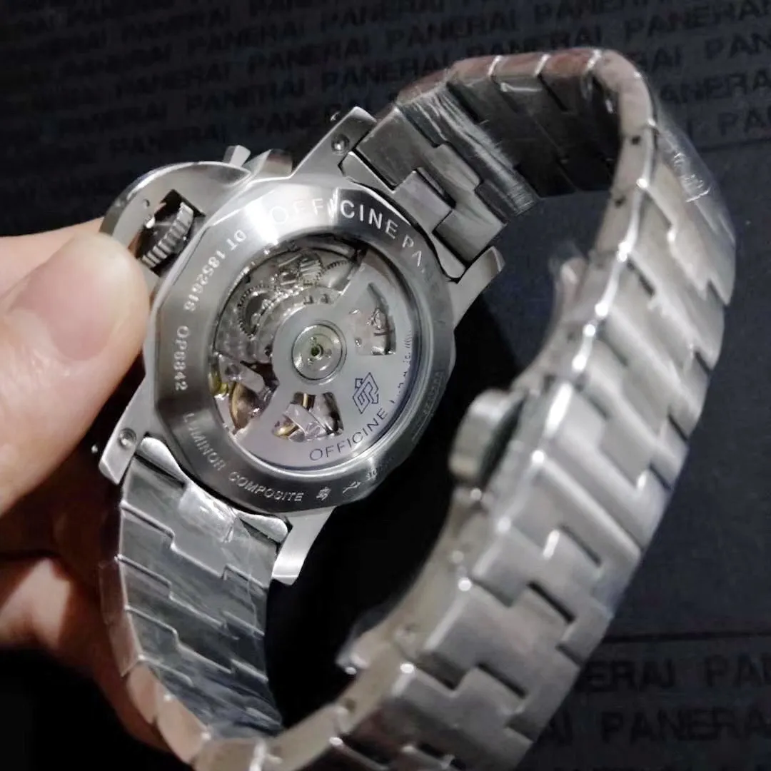 

Classic New Men Automatic Mechanical Sapphire Stainless Steel Brown Leather 1950 3 Days GMT Power Reserve Watch Luminous