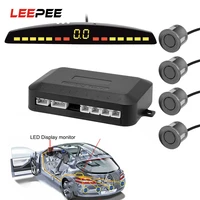 leepee car auto parktronic led parking sensor with 4 sensors reverse backup car parking radar monitor detector system display