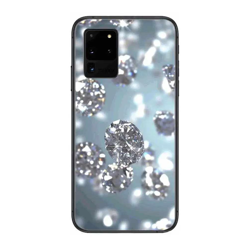 

Shiny Diamond Girl's style Phone cover hull For SamSung Galaxy S 6 7 8 9 10 20 21 Plus Edge E note 5G Lite Ultra black soft bu