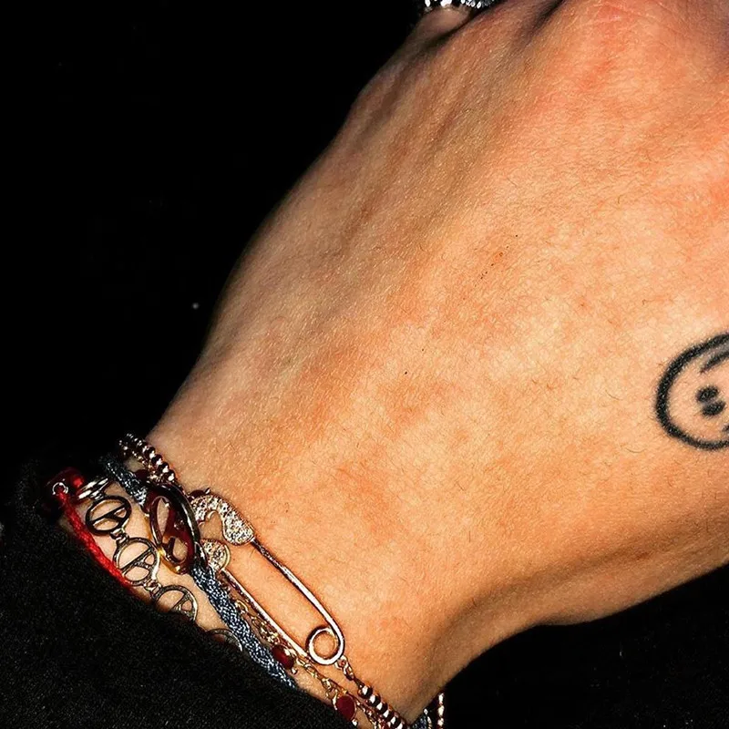 Фото KPOP G-Dragon булавки в форме сердца шарм браслеты Ins ювелирные изделия Peaceminusone унисекс