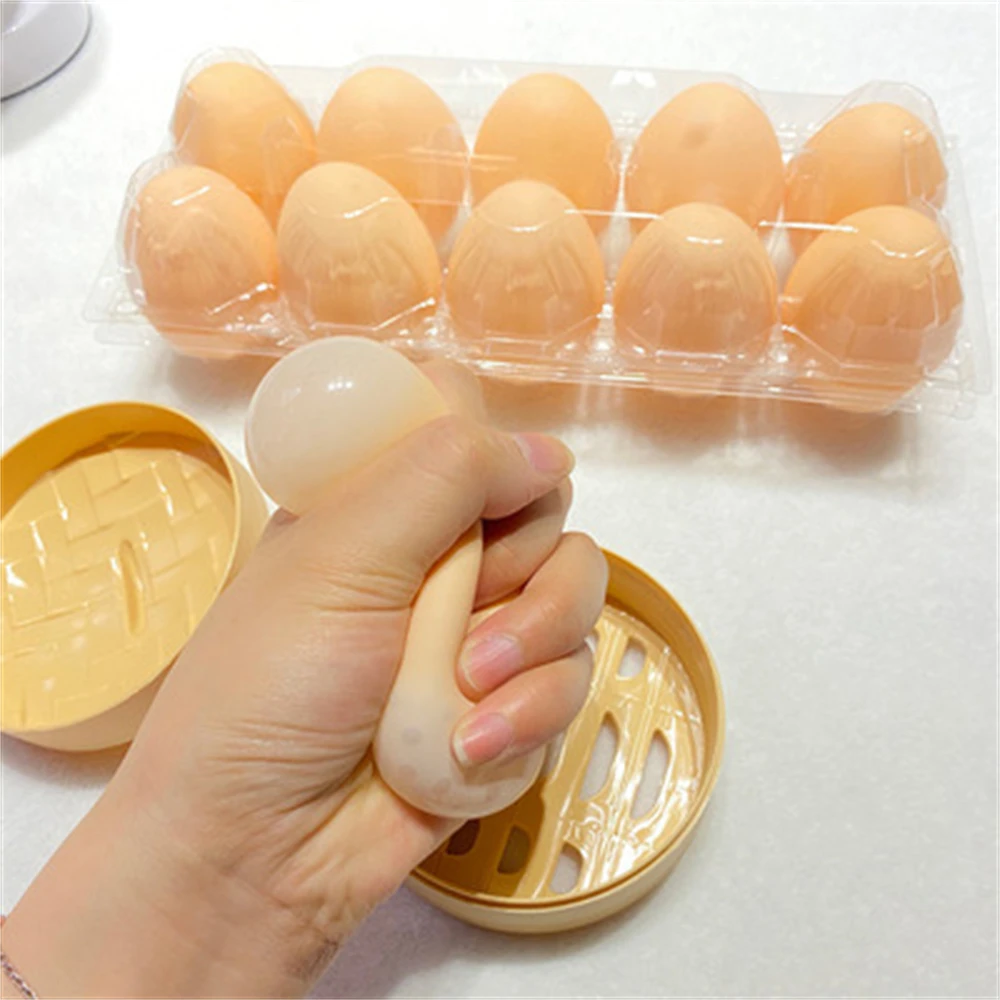 

Children Adult Egg Squeeze Prank Toys Simulation Egg Office Decompression Rebound Vent Ball TPR Pinch Music Dtress Reliever Toys