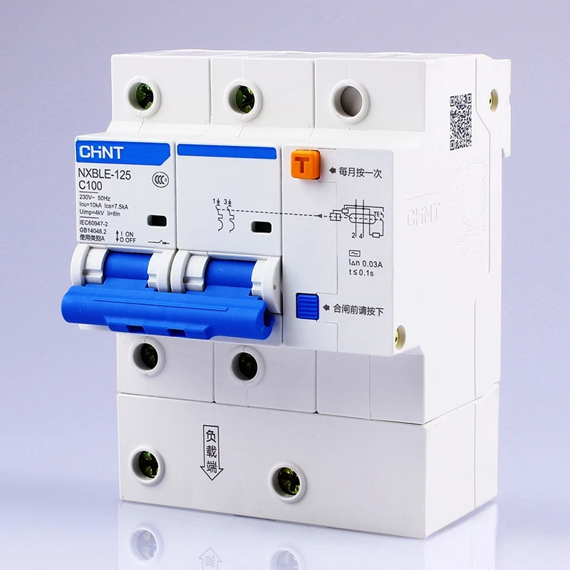 CHINT AC230/400 V NXBLE 125 2P устройство остаточного тока C 63 80 100 125A tyoe защита от перегрузки