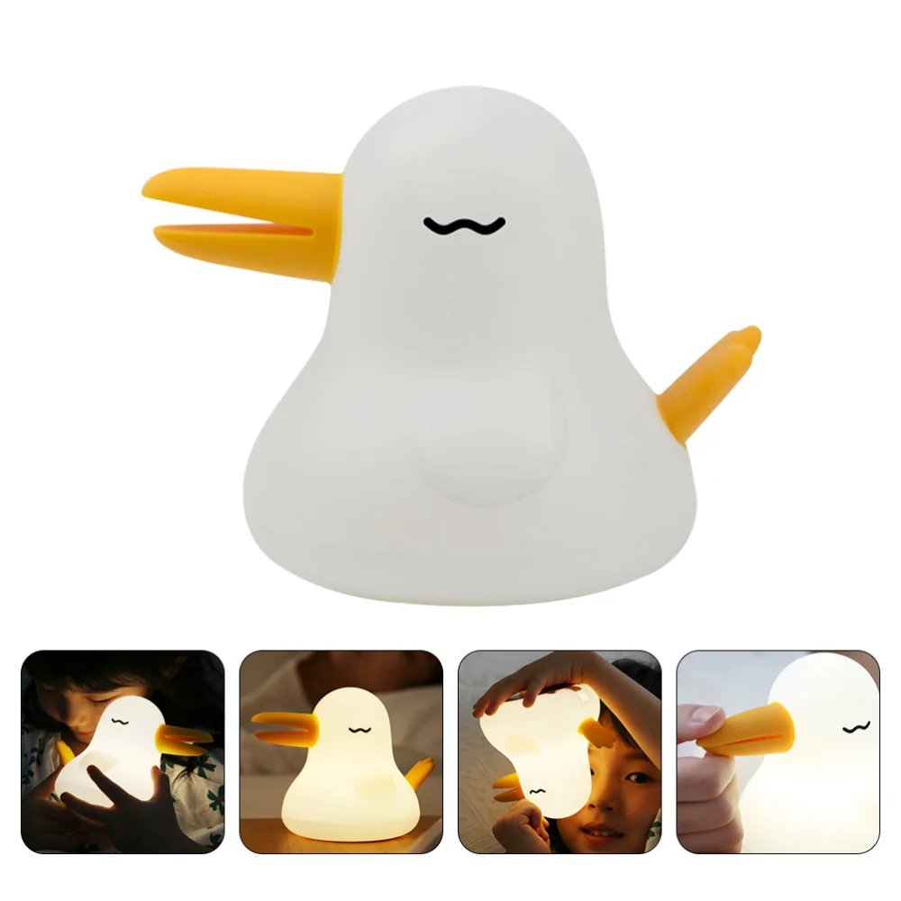 

1Pc USB Charging Silicone Supple Lamp Bedside Small Night Light Child Gift White