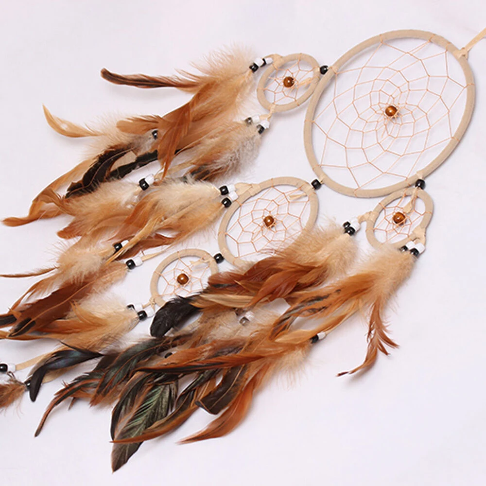 

Popular Handmade Lace Dream Catcher Feather Bead Hanging Decoration Ornament Gift Colorful catcher Wind Chimes Art Pendant