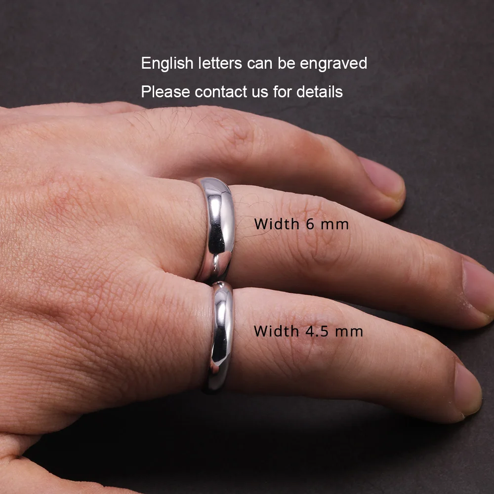 Настоящие чистые оригинальные серебряные кольца 925 пробы простое гладкое