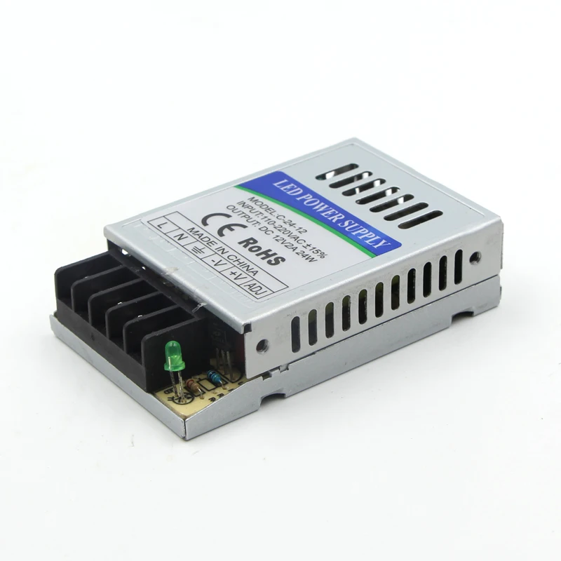 Ультра тонкий светодиодный Питание DC 12V 24V светильник ing трансформаторы 25W AC110-240V