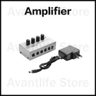 4-канальный усилитель для наушников со стереозвуком и адаптером питания, черный ультракомпактный мини-усилитель для наушников HA400