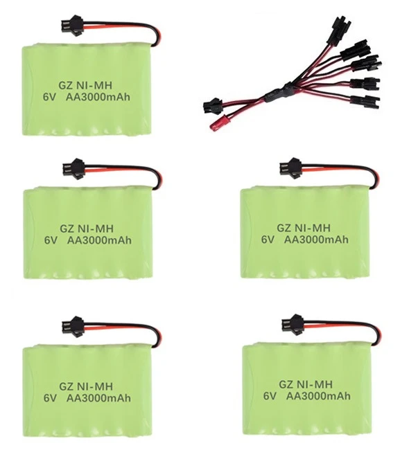 Темный хаки 6v 3000mAh аккумулятор и зарядное устройство для радиоуправляемых автомобилей Роботы танки пистолетные лодки 6v NiMH Аккумулятор Aa 2400mah 6v перезаряжаемый аккумулятор - Цвет: Темный хаки