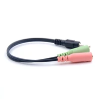 universal 3 5mm jack one in two headset pc adapter cable stereo headphone mic audio y splitter extension adapter cable 13cm cord