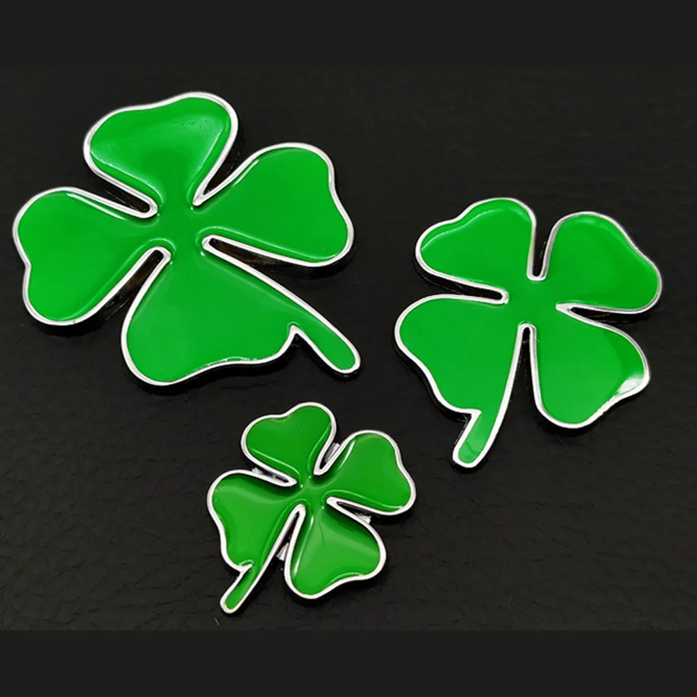 Украшение автомобиля Наклейка s Зеленый Клевер день значок Chrom Металлическая