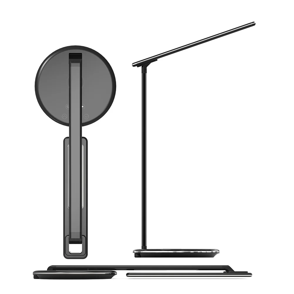 

Folding LED Table Lamp 10W QI Wireless Phone Charger Three-Speed Touch Dimming Desk Lamp Reading Lamp Eye Protection Study Light