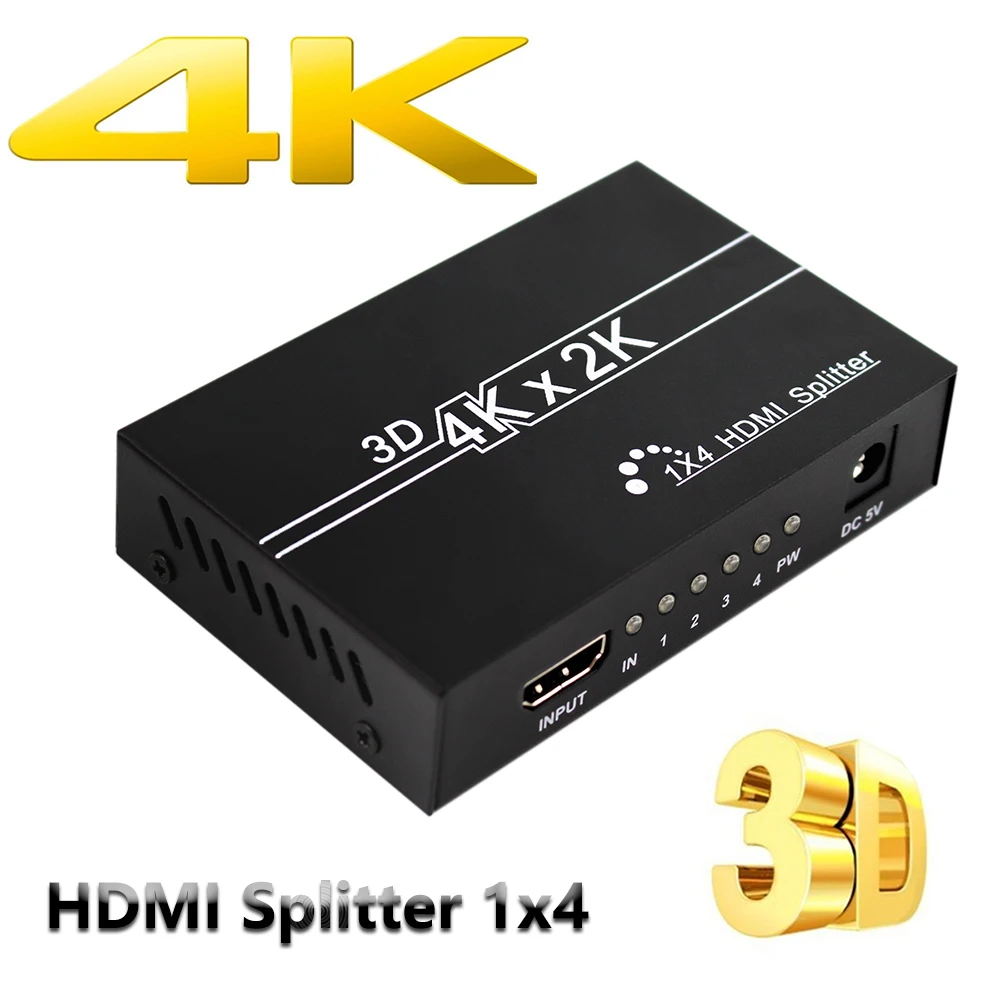 

Wiistar HDMI Splitter 1080p Video 4K HDMI Switch Switcher 1X2 1X4 Dual Display For HDTV DVD PS3 Xbox
