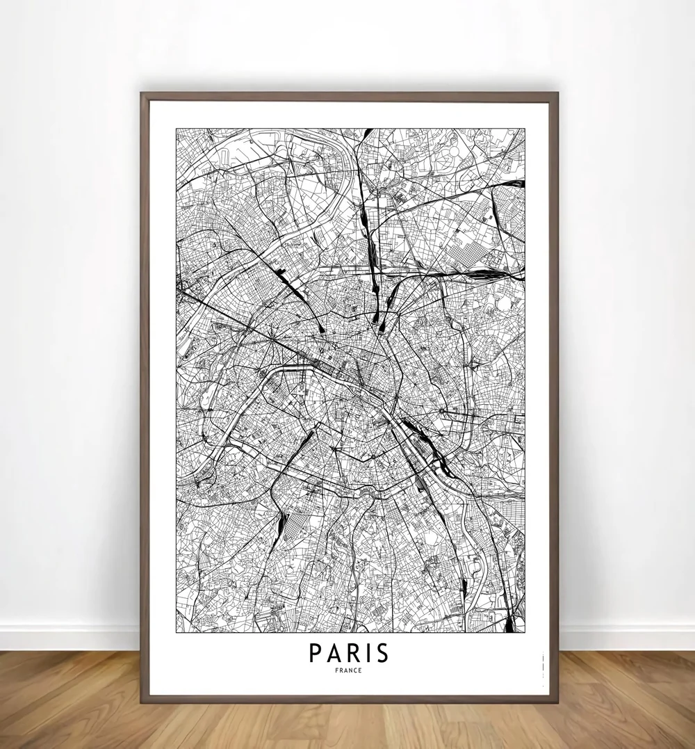 Nashville New York Oslo Paris Philadelphia White City Maps Poster And Prints Wall Art Canvas Paintings Pictures Home Decor | Дом и сад