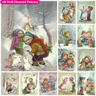 Набор для алмазной живописи сделай сам, картина 5D Снег AB с двумя маленькими рисунками, кролик, мозаика из страз, домашний декор, подарок