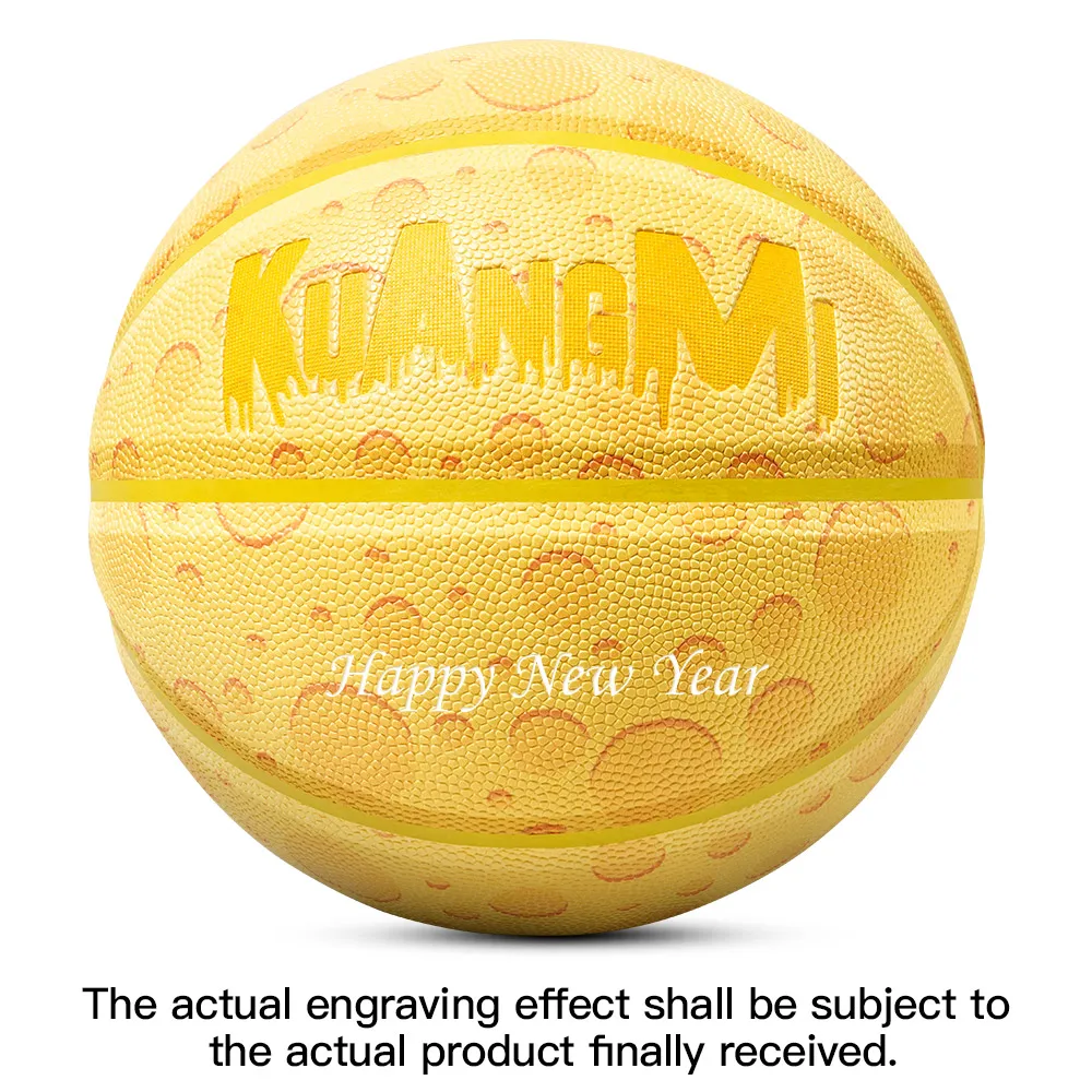 Kuangmi Basketball Size 7 Laser Engraving Letters Ball Valentine's Day Beautiful Lover Present Customized Engrave Name Gift