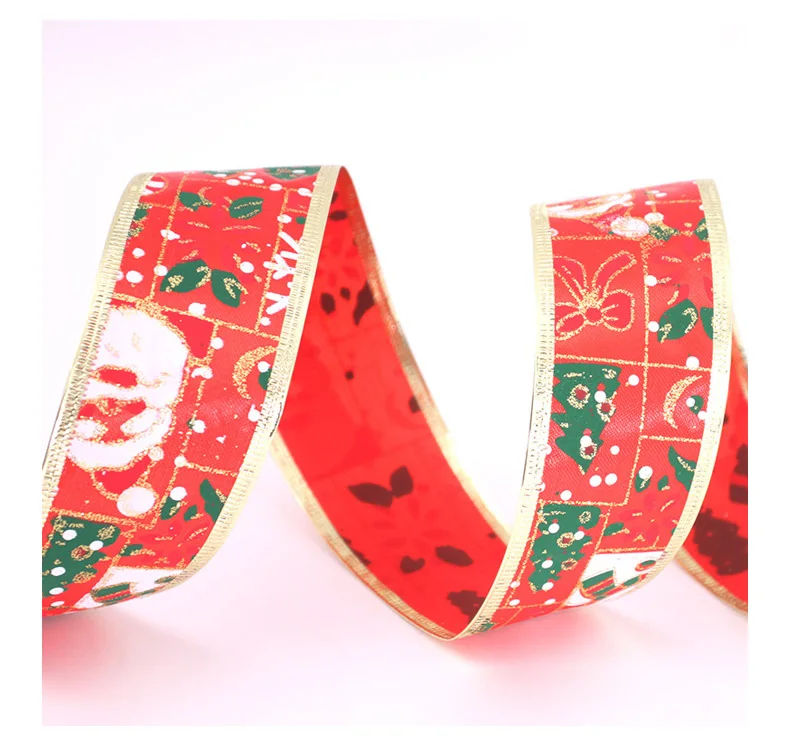 2019 Новое поступление Санта Рождественская лента напечатанная Grosgrain декорации с