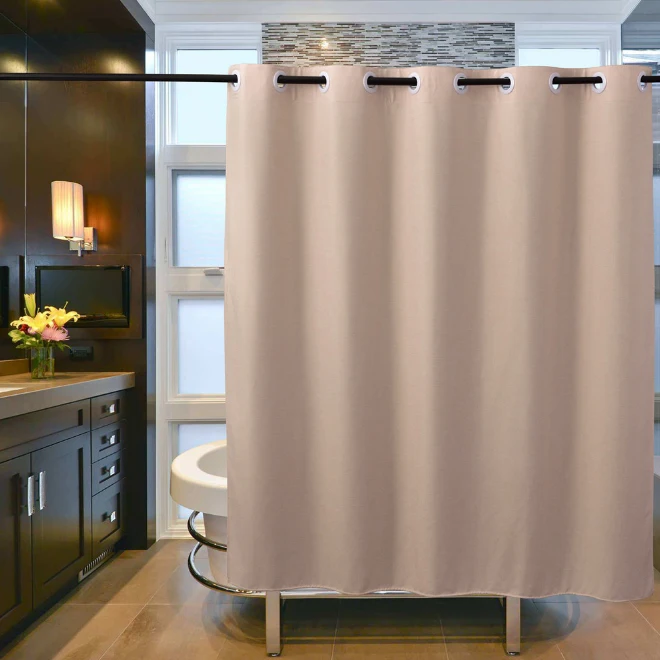 

Льняная шторка для душа Lmitation розового цвета