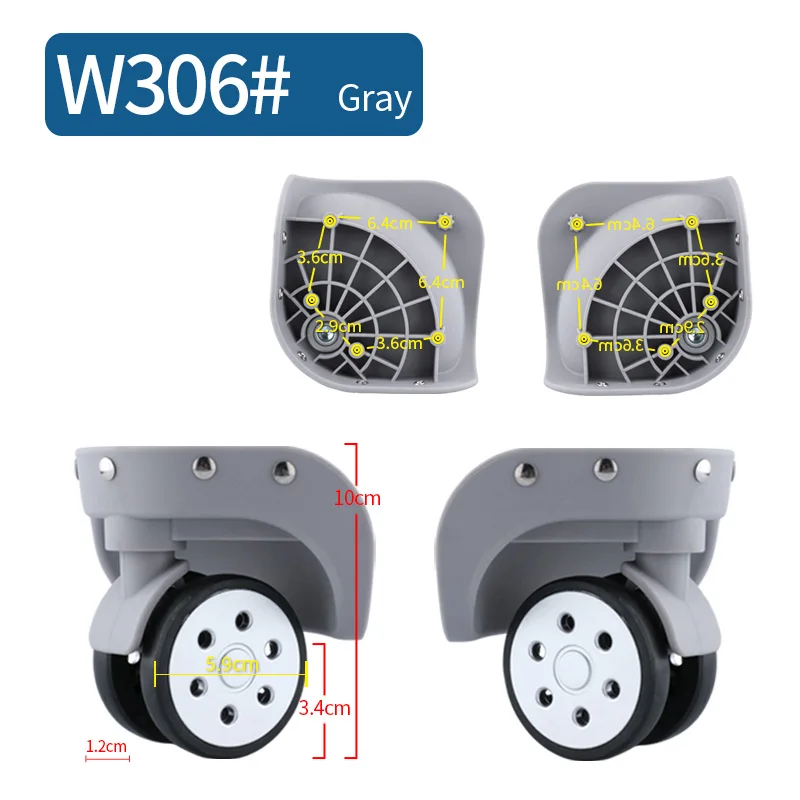 Trolley case universal wheel accessories travel suitcase wheel roller wheel repair shock absorption 20 inch 26 inch