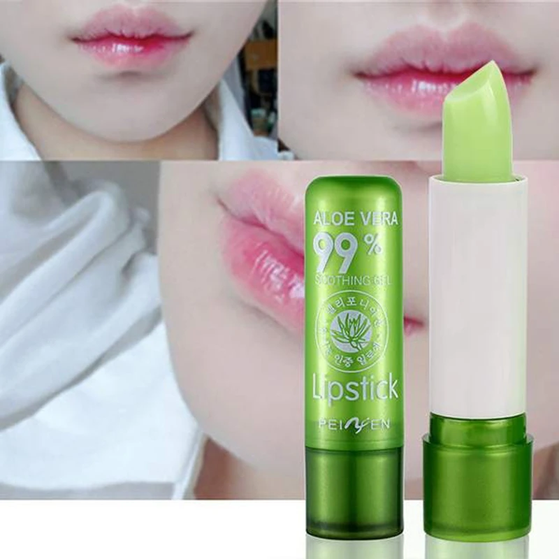 Fashion Makeup Waterproof Lipstick Aloe Vera Moisturizing Color Changing Long Lasting Natural Lips Cosmetics |