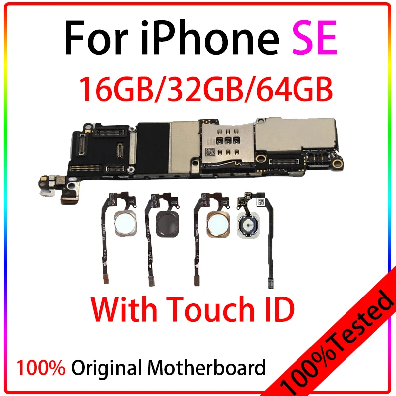 

Original Factory unlocked for iphone SE Motherboard with Touch ID/without Touch ID for iphoneSE Logic board 16GB/32GB/64GB