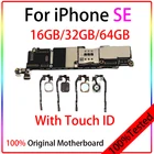 Оригинальная Заводская разблокированная материнская плата для iphone SE с Touch IDбез Touch ID для iphoneSE, логическая плата 16 Гб32 ГБ64 ГБ