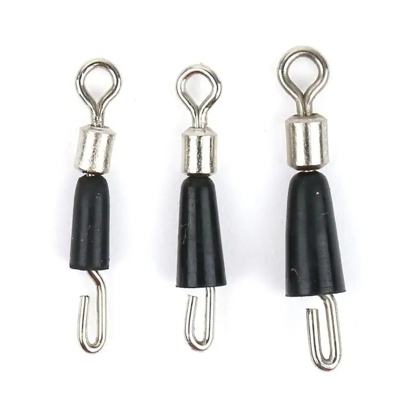 

50PCS Fishing Hooks Tackle Swivel Stainless Steel Fishing Connector Solid Ring with Interlock Snap Fishing Accessories Fishhook