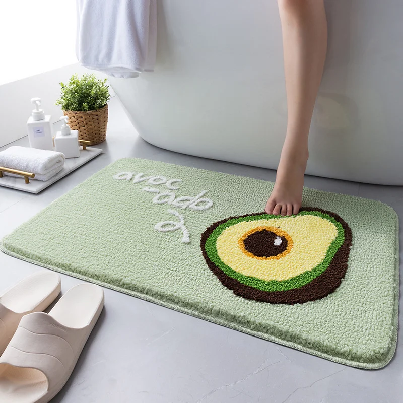 

Home Flocking Cartoon Super Absorbent Bath Mat Quick Drying Bathroom Rug Non-Slip Entrance Doormat Mats Toilet Carpet Home Decor