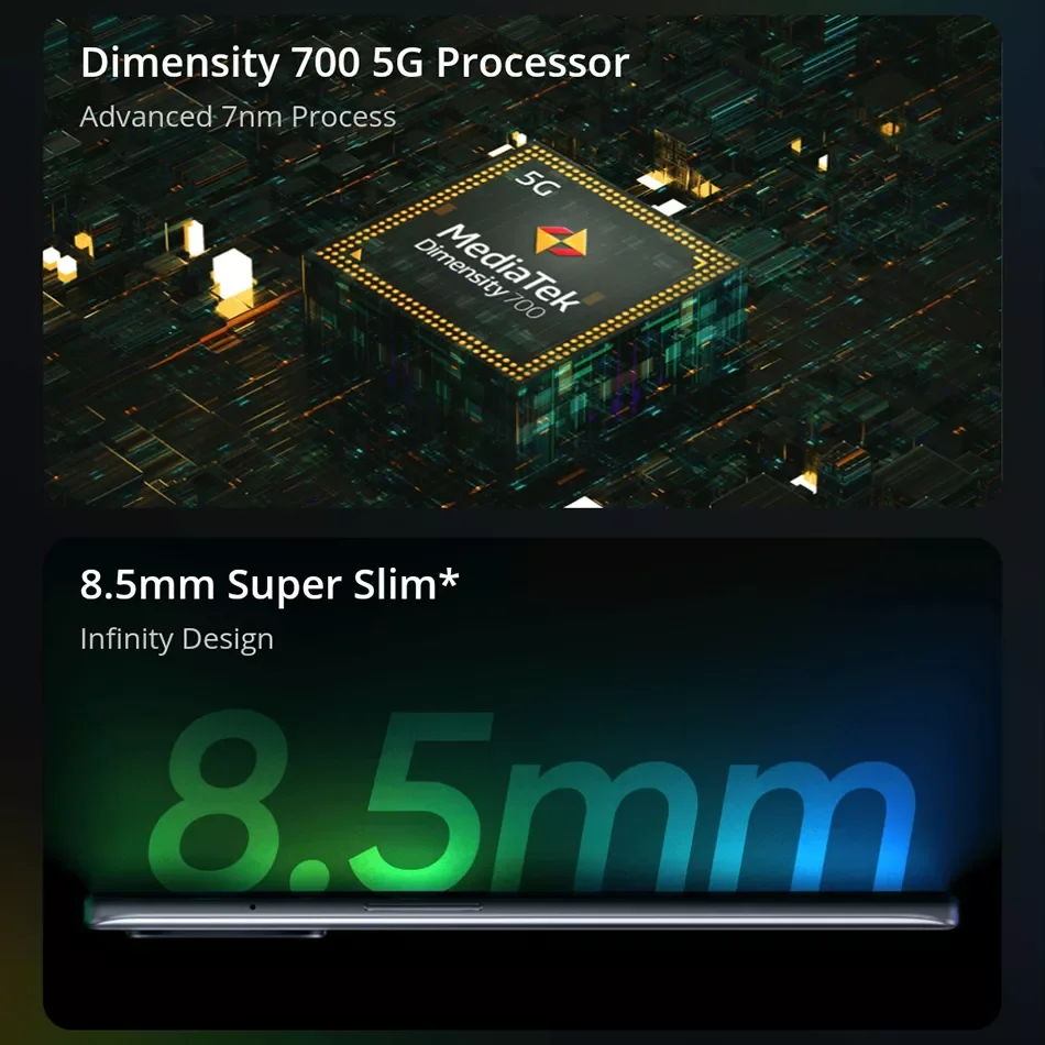 global russian version realme 8 5g nfc dimensity 700 90hz display mobilephone 5000mah 48mp triple camera 4gb 64gb smart phone free global shipping