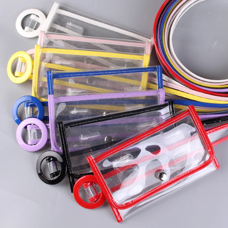 

Fashion Clear Transparent Bag Belt Women High Quality PVC Waist Pack Belts Female Ladie Girls Punk Waistband Packet