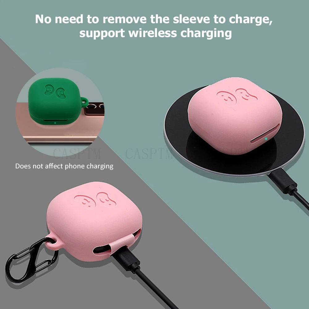 

Case For Samsung Galaxy Buds Live Silicone Case for Galaxy Buds Live Soft Earphone Ear Shell Case Protective Keychain Skin Cover