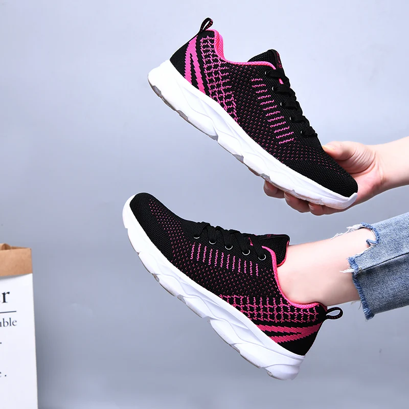 

Women Casual Shoes Fashion Breathable Walking Mesh Flats Running Shoes Sneakers Womens Gym 2020 Vulcanized Shoes Female Footwear