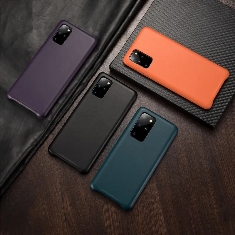 

Midnight Green Genuine Leather Phone Case For Samsung Galaxy S20 S20Plus S20UItra Note10 10Pro S10 Original Real Leather Cover