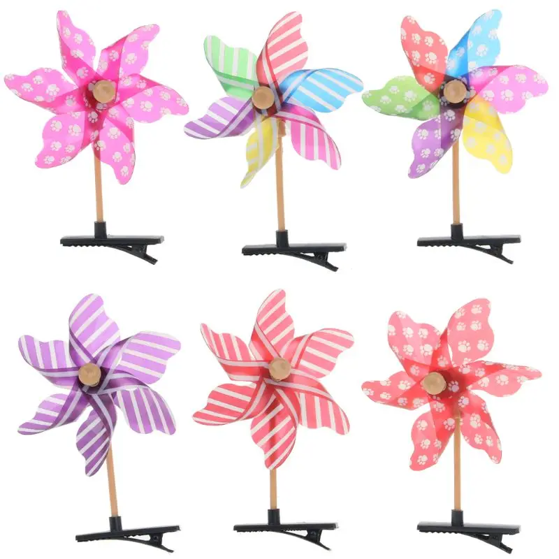 

Windmill hairpin Cute 3D Windmill Mini Side Hair Clip Baby funny Colorful Rainbow Hairpin Plastic Sweet Birthday Party Gift