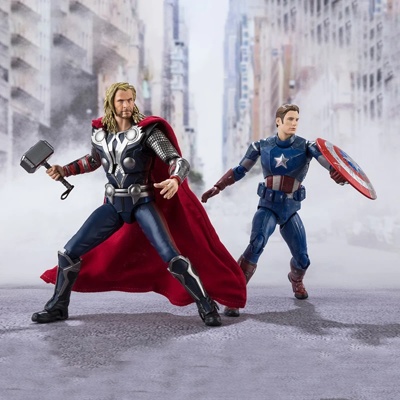 

15CM Original BANDAI Shf S.H.Figuarts Marvel Captain America Marvel Pvc Action Figure Collectible Model Speelgoed Voor Kinds