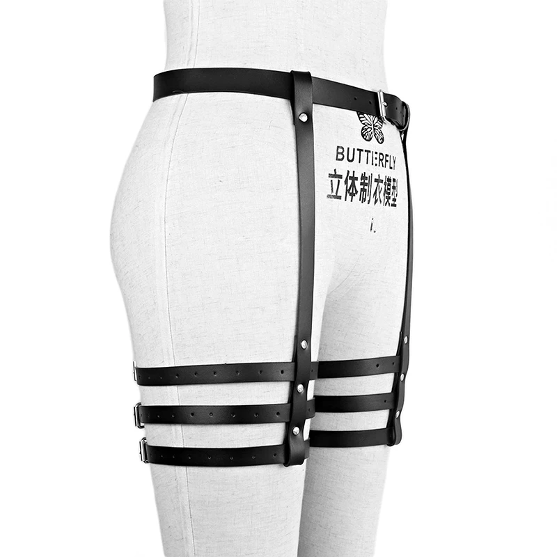 

Leather Harness Belt Body Harness gothic For Women 2 Pieces Garter Belt Suspender Sexy Erotic Women Body Bondage Cage Lingerie
