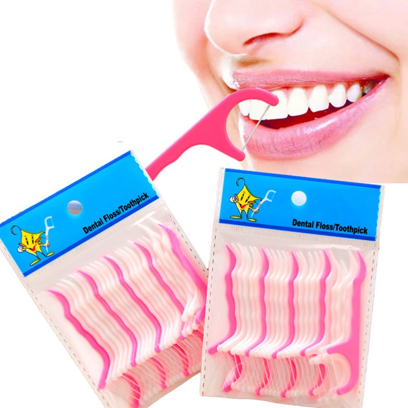 

100 шт./лот, одноразовые зубные нити, межзубные щетки, зубочистки, зубочистки, чистящие средства для полости рта, десен
